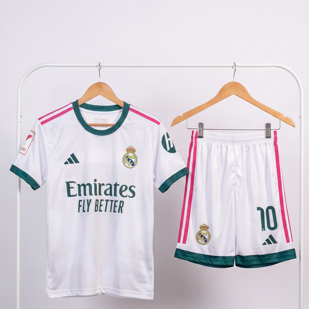 Kids' Real Madrid Home Kit (T-Shirt & Shorts)